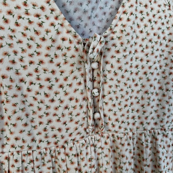 American Eagle Floral Print Long Sleeve Mini Dress Bohemian Cute size small fall - Picture 4 of 11